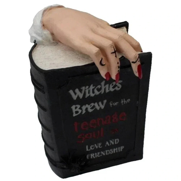 Halloween Witches Brew For The Teenage Soul Spell Book Skeleton Hand Decor - Picture 2 of 3
